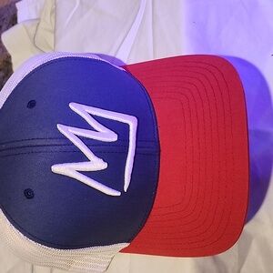 Mammoth Blue red and white snap back